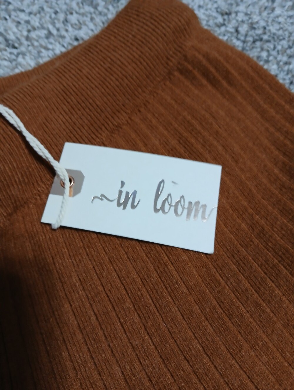 In Bloom Straight-Leg Ribbed Jeans in Rust - Picture 7 of 14